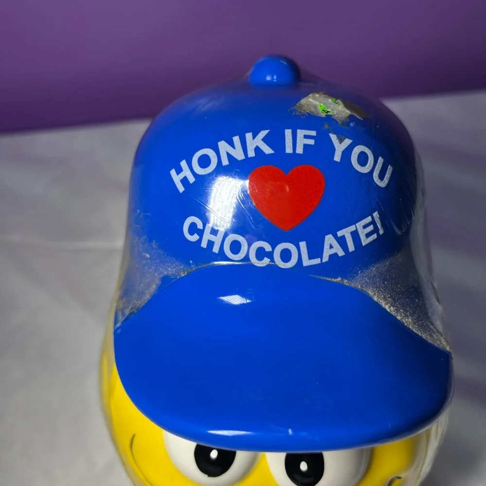 Vintage Yellow M&M’s‎ Galerie Ceramic Candy Cookie Jar NEW Sealed Rare